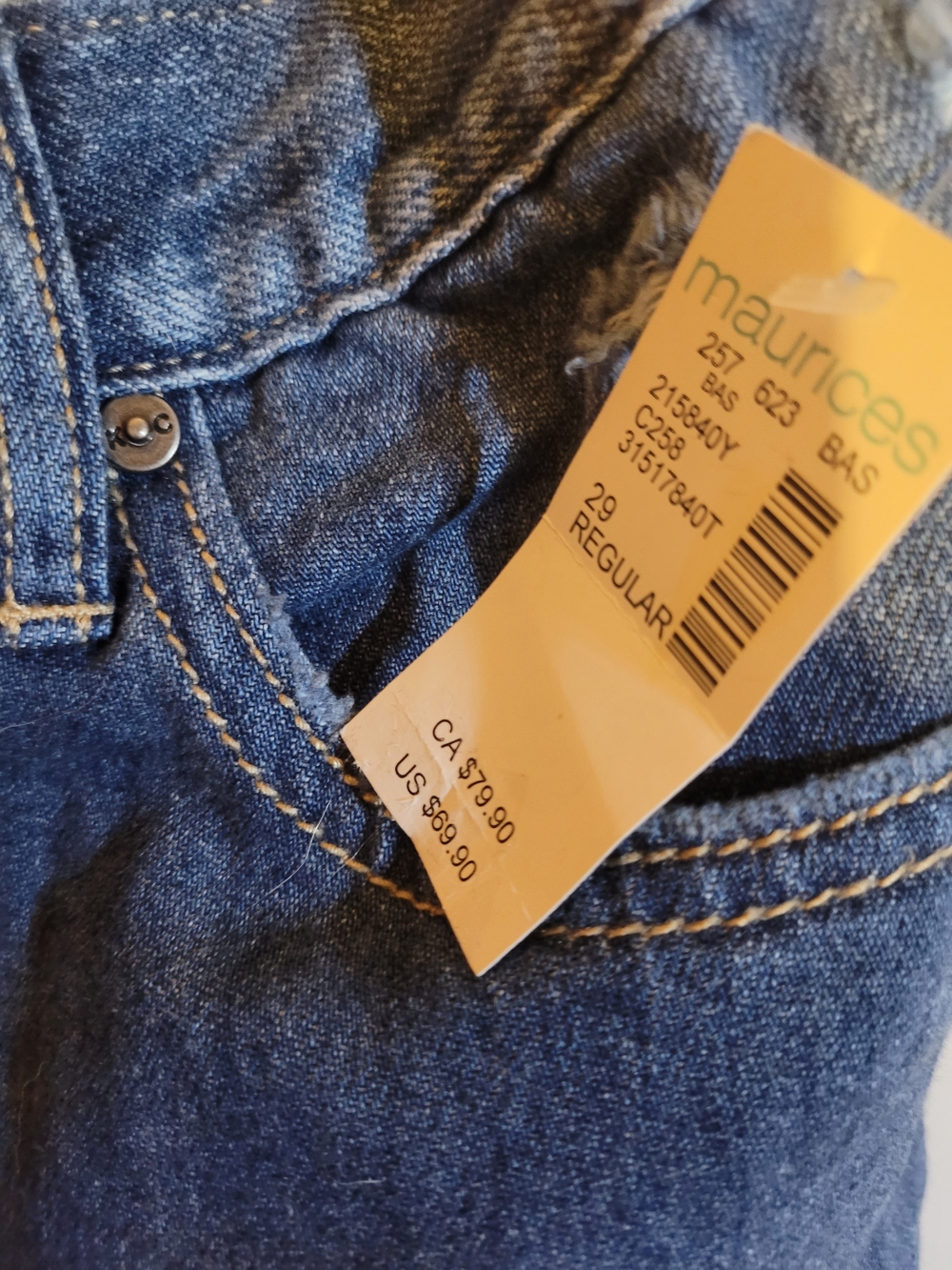 Maurices Womens Distressed Dark Blue Bootcut Jeans - Picture 4 of 5